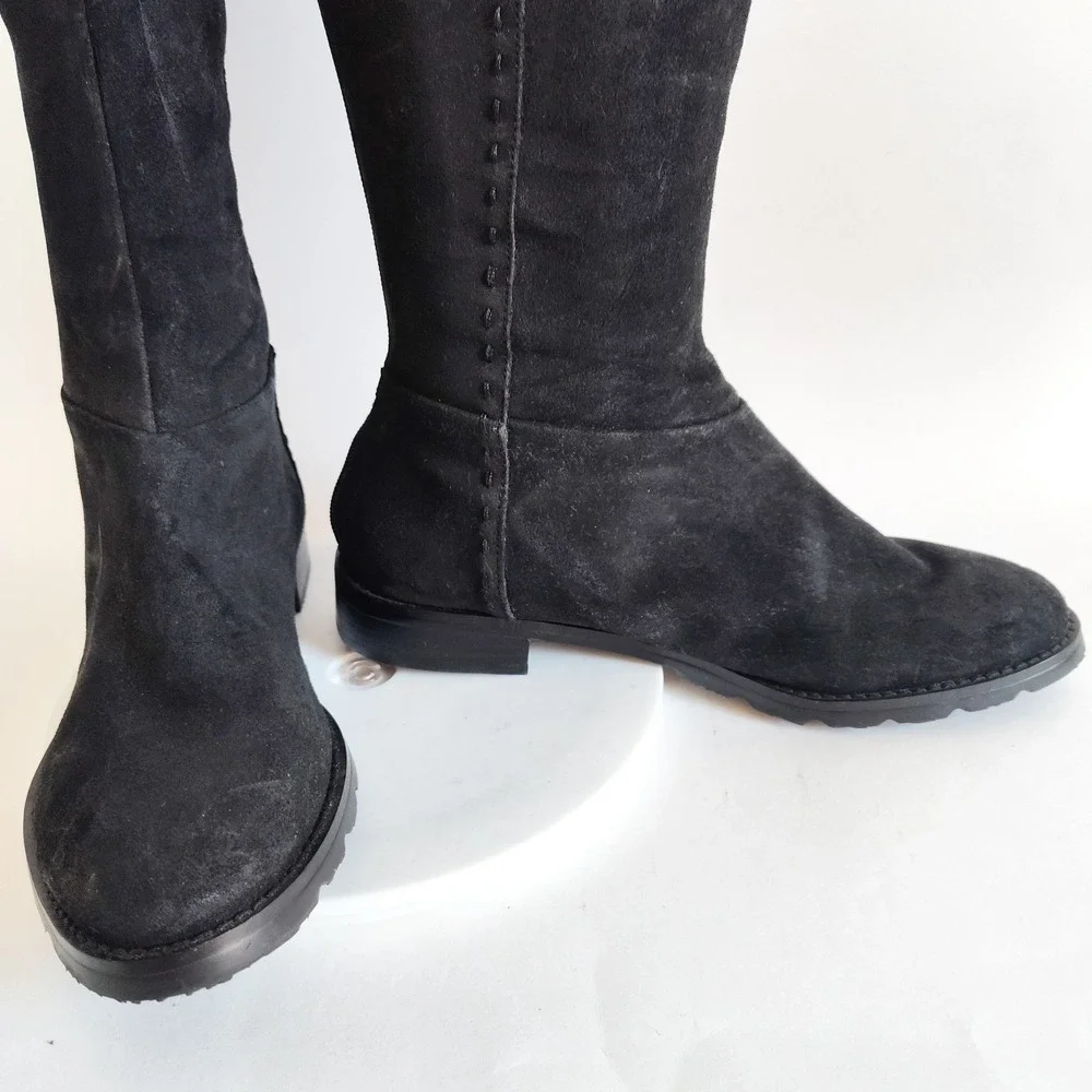 Women's Black Suede Over-the-Knee Boots